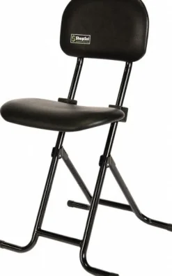 Sit-Stand Stool: Vinyl, 18" Seat Width, 19" Seat Depth, Black
