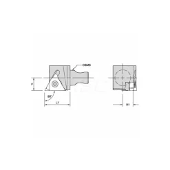 Size KM16, 20mm Head Length, 10mm Ctr to Cutting Edge, Right Hand External Modular Threading Cutting Unit Head