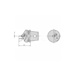 Size KM40TS, 90mm Head Length, 13mm Ctr to Cutting Edge, Right Hand Internal Modular Threading Cutting Unit Head