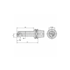 Size KM40TS, 70mm Head Length, 17mm Ctr to Cutting Edge, Left Hand Internal Modular Threading Cutting Unit Head