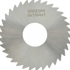 Slitting & Slotting Saw: 3" Dia, 1/64" Thick, 1" Arbor Hole, 34 Teeth, High Speed Steel