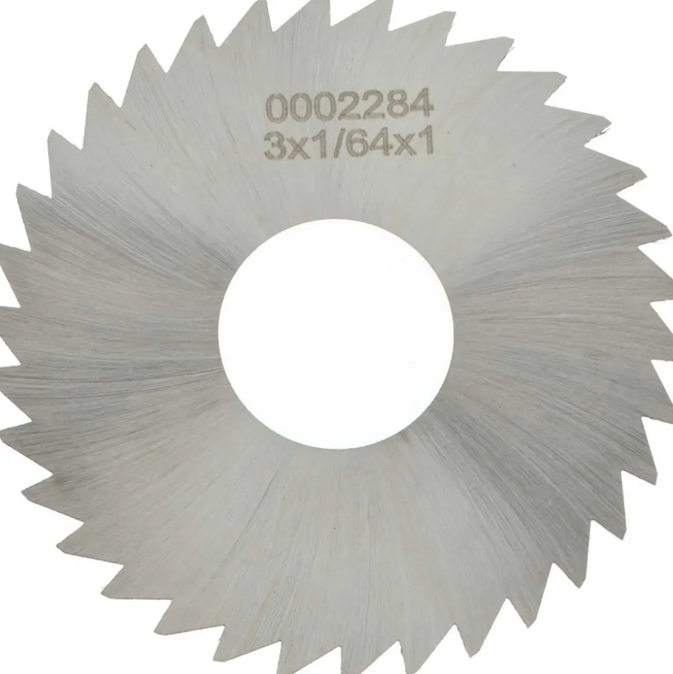 Slitting & Slotting Saw: 3" Dia, 1/64" Thick, 1" Arbor Hole, 34 Teeth, High Speed Steel
