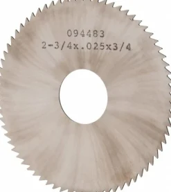 Slitting & Slotting Saw: 2-3/4" Dia, 0.0250" Thick, 3/4" Arbor Hole, 72 Teeth, Solid Carbide