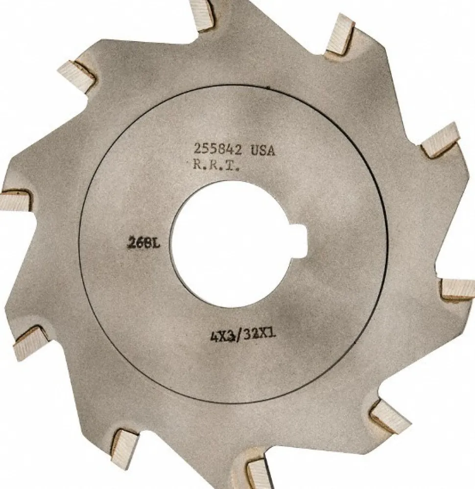Slitting & Slotting Saw: 4" Dia, 3/32" Thick, 1" Arbor Hole, 10 Teeth, Carbide Tipped