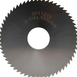 Slitting & Slotting Saw: 2-1/4" Dia, 0.1020" Thick, 5/8" Arbor Hole, 60 Teeth, Solid Carbide