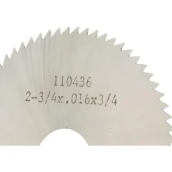 Slitting & Slotting Saw: 2-3/4" Dia, 0.0160" Thick, 3/4" Arbor Hole, 72 Teeth, High Speed Steel