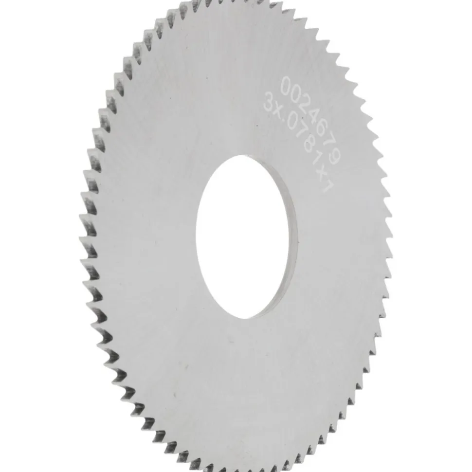 Slitting & Slotting Saw: 3" Dia, 0.0781" Thick, 1" Arbor Hole, 72 Teeth, Solid Carbide