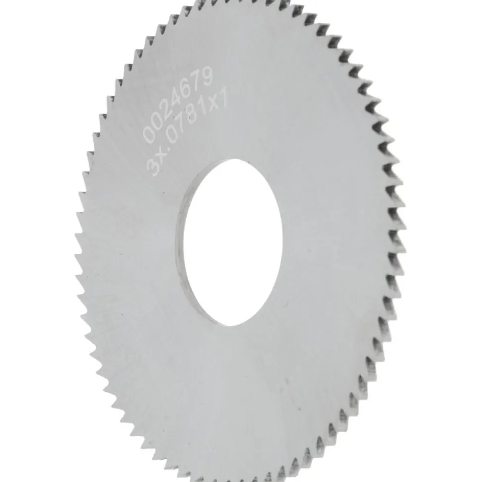 Slitting & Slotting Saw: 3" Dia, 0.0781" Thick, 1" Arbor Hole, 72 Teeth, Solid Carbide