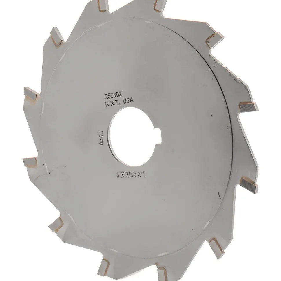Slitting & Slotting Saw: 5" Dia, 3/32" Thick, 1" Arbor Hole, 12 Teeth, Carbide Tipped