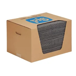 Sorbent Mat: For Any Liquid, Heavy Weight, 15.0000 Weight, 22 gal, Gray, Perforated