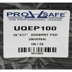 Sorbent Pads: For Universal Use, 15.0000" Wide, 17" Long, 30 gal, Gray