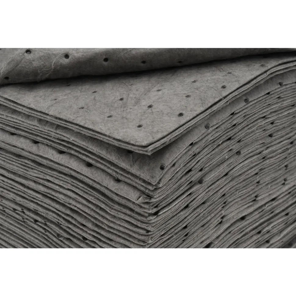 Sorbent Pads: For Universal Use, 15.0000" Wide, 17" Long, 30 gal, Gray