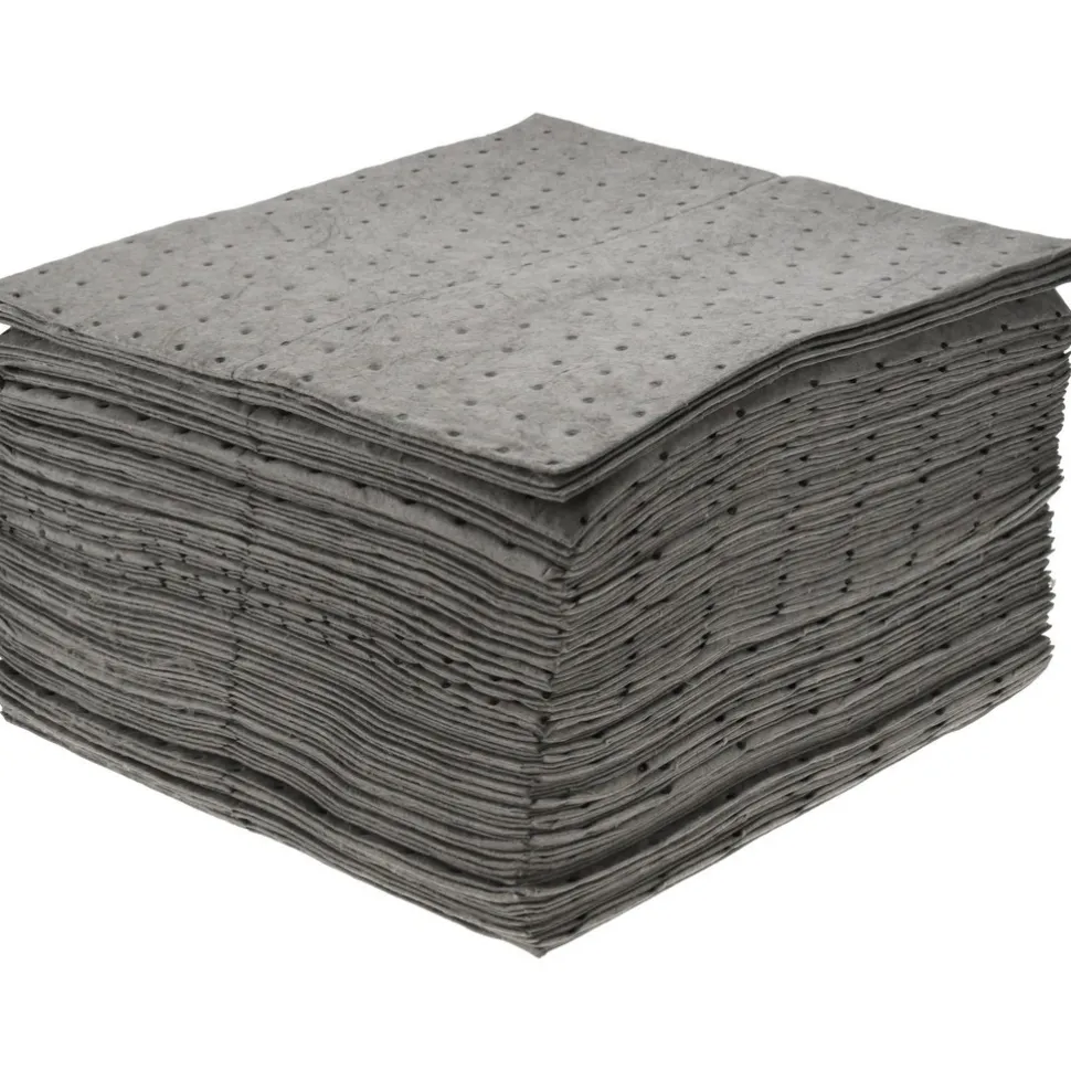 Sorbent Pads: For Universal Use, 15.0000" Wide, 17" Long, 30 gal, Gray