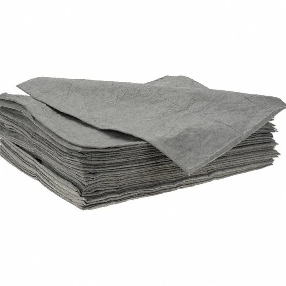 Sorbent Pads: For Universal Use, 15.0000" Wide, 19" Long, 27 gal, Gray