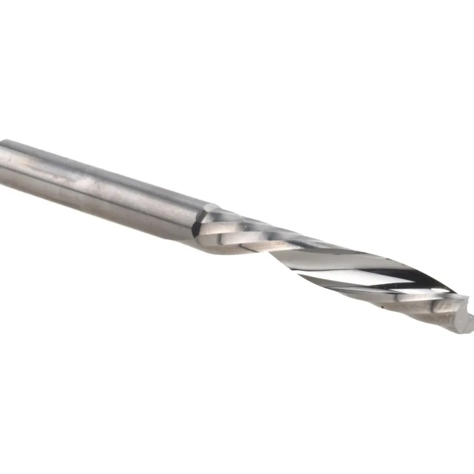 Spiral Router Bit: 1/4" Dia, 1-1/2" LOC, 1/4" Shank Dia, 1 Flute, Downcut