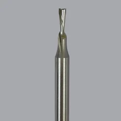 Spiral Router Bit: 1/8" Dia, 5/16" LOC, 1/4" Shank Dia, 2 Flute, Downcut