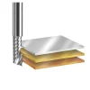 Spiral Router Bit: 1/4" Dia, 3/8" LOC, 1/4" Shank Dia, 1 Flute, Upcut