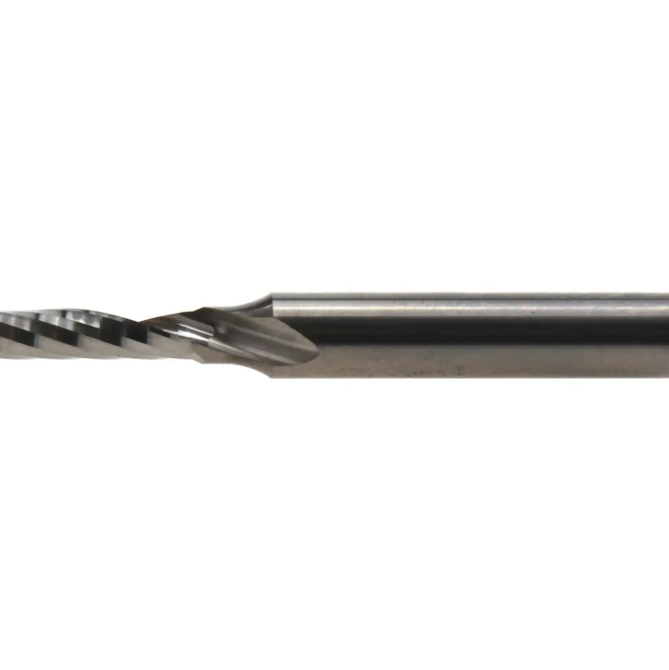 Spiral Router Bit: 5/32" Dia, 9/16" LOC, 1/4" Shank Dia, 1 Flute, Upcut