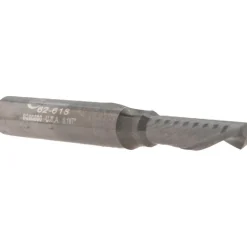 Spiral Router Bit: 3/16" Dia, 5/8" LOC, 1/4" Shank Dia, 1 Flute, Downcut