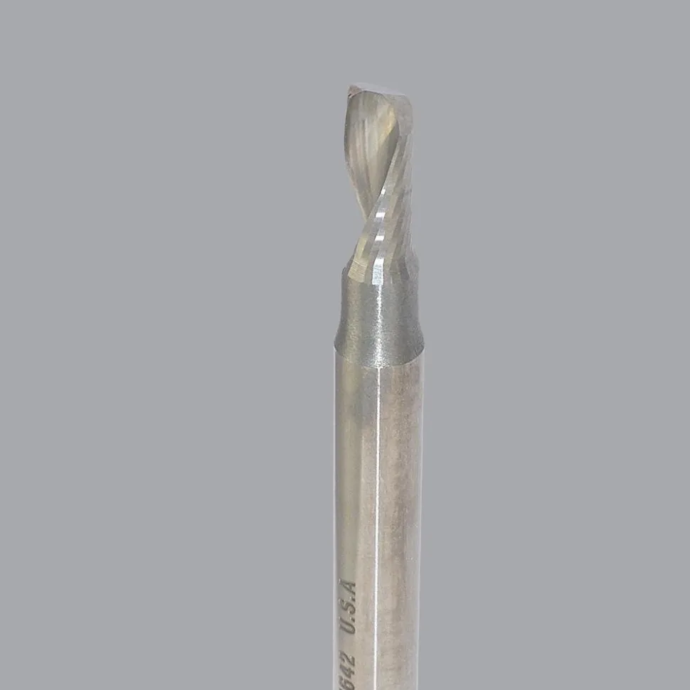 Spiral Router Bit: 5/32" Dia, 5/16" LOC, 3/16" Shank Dia, 1 Flute, Upcut