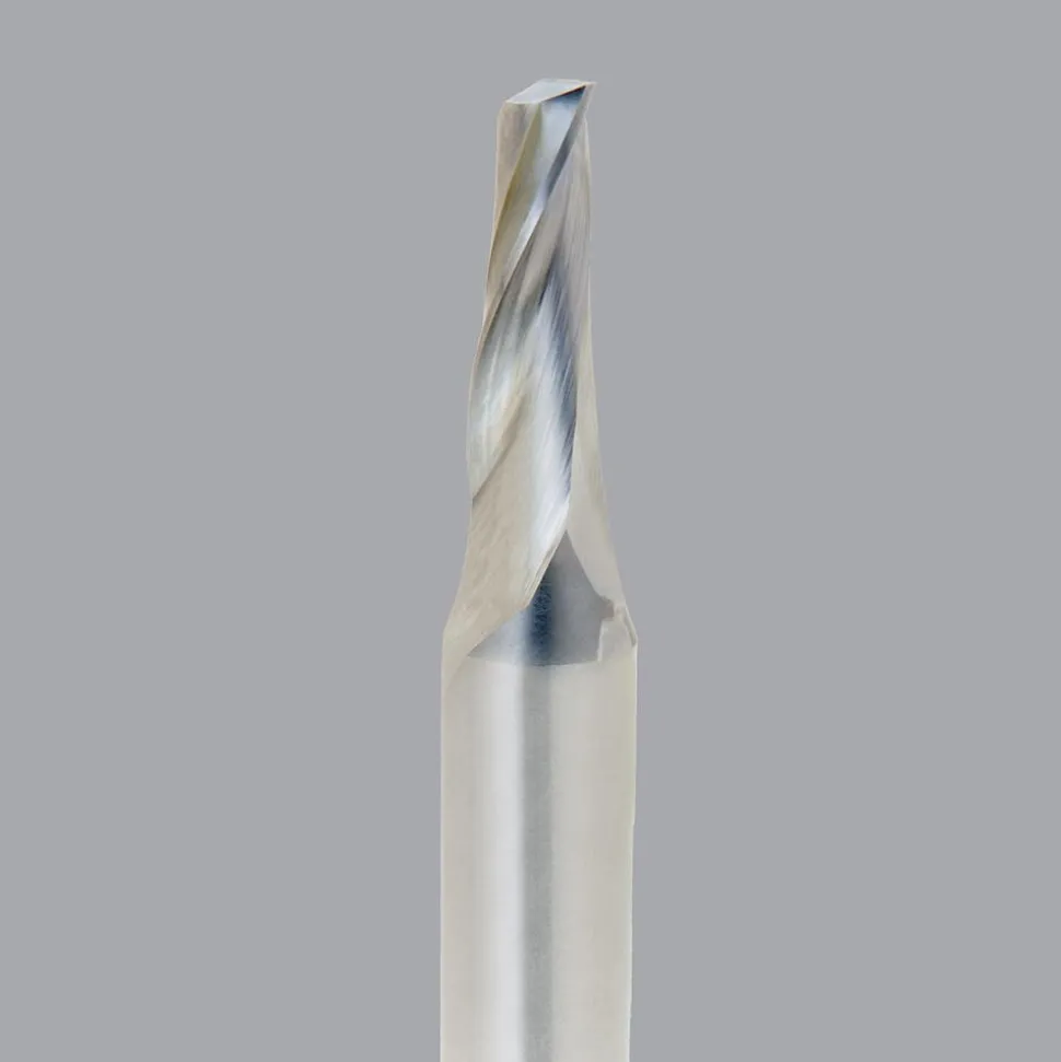 Spiral Router Bit: 1/4" Dia, 3/4" LOC, 1/2" Shank Dia, 1 Flute, Upcut