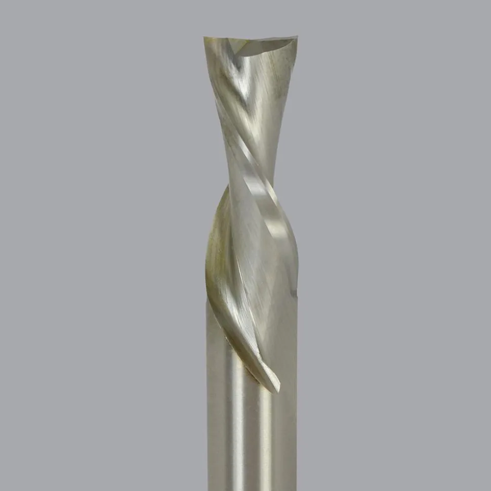 Spiral Router Bit: 1/2" Dia, 1-1/4" LOC, 1/2" Shank Dia, 2 Flute, Downcut
