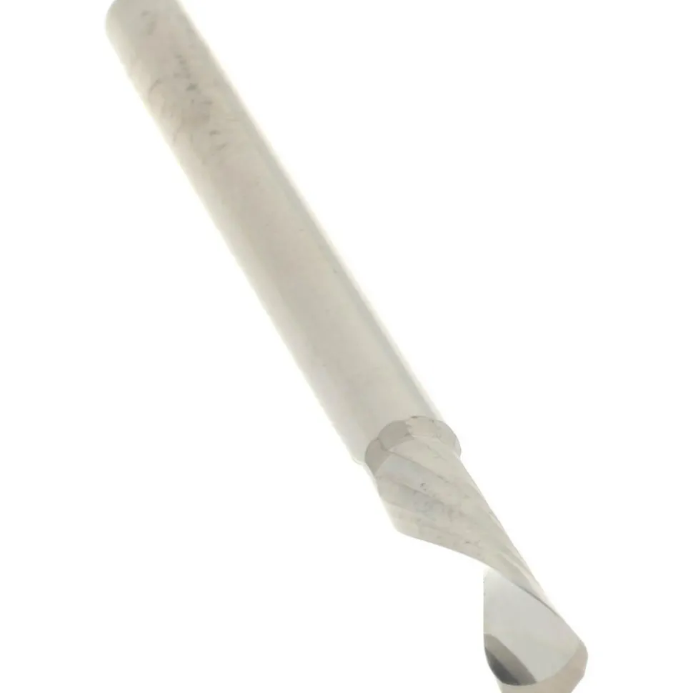 Spiral Router Bit: 1/8" Dia, 1/2" LOC, 1/8" Shank Dia, 1 Flute, Downcut
