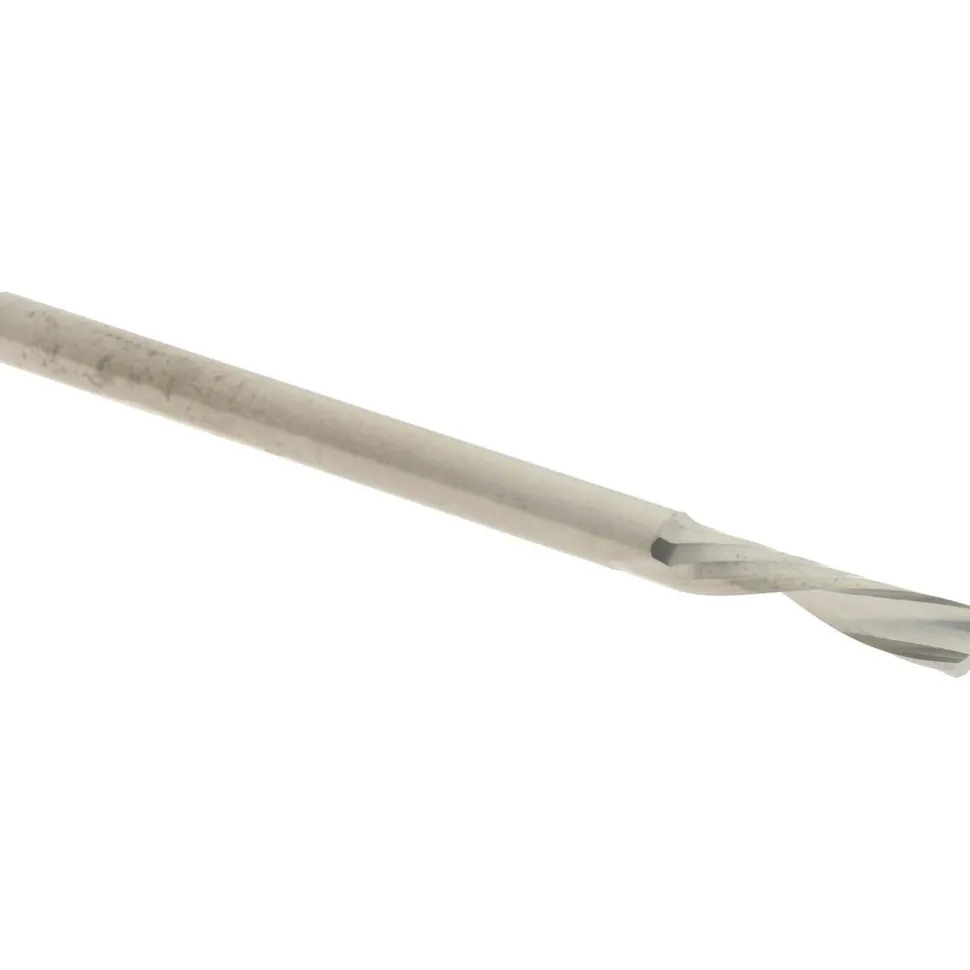 Spiral Router Bit: 1/8" Dia, 1/2" LOC, 1/8" Shank Dia, 1 Flute, Downcut