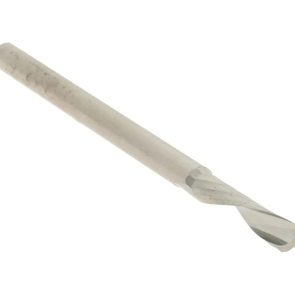 Spiral Router Bit: 1/8" Dia, 1/2" LOC, 1/8" Shank Dia, 1 Flute, Downcut