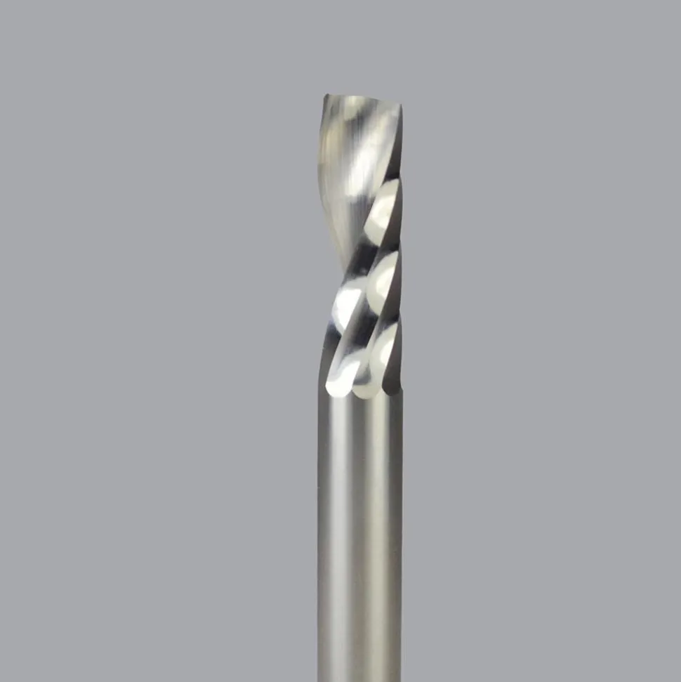 Spiral Router Bit: 1/4" Dia, 3/4" LOC, 1/4" Shank Dia, 1 Flute, Upcut