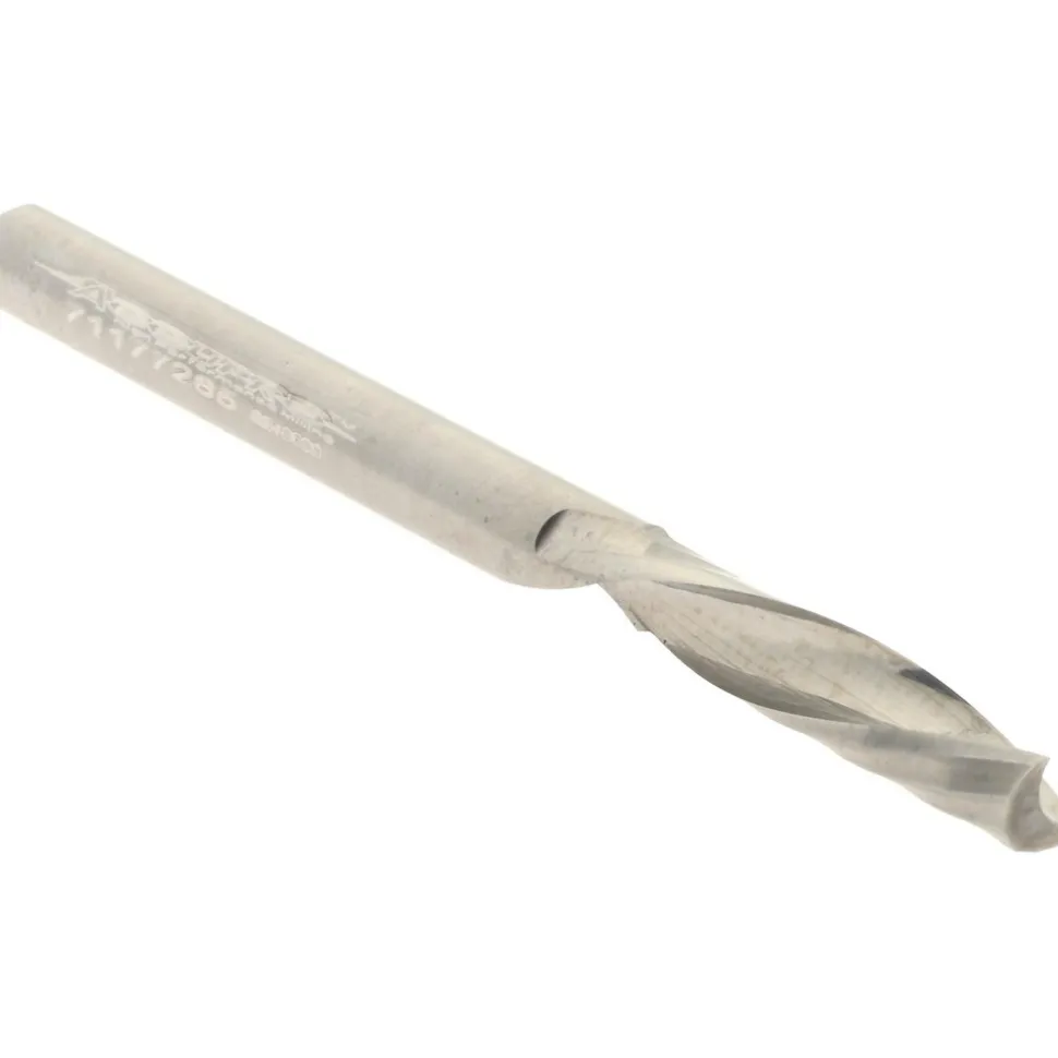 Spiral Router Bit: 1/8" Dia, 1/2" LOC, 1/8" Shank Dia, 1 Flute, Downcut