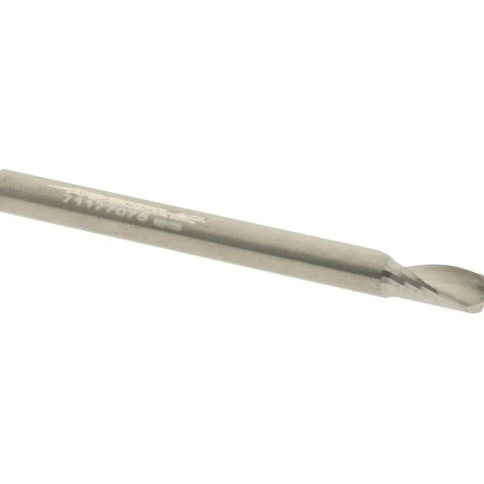 Spiral Router Bit: 1/8" Dia, 1/4" LOC, 1/8" Shank Dia, 1 Flute, Upcut