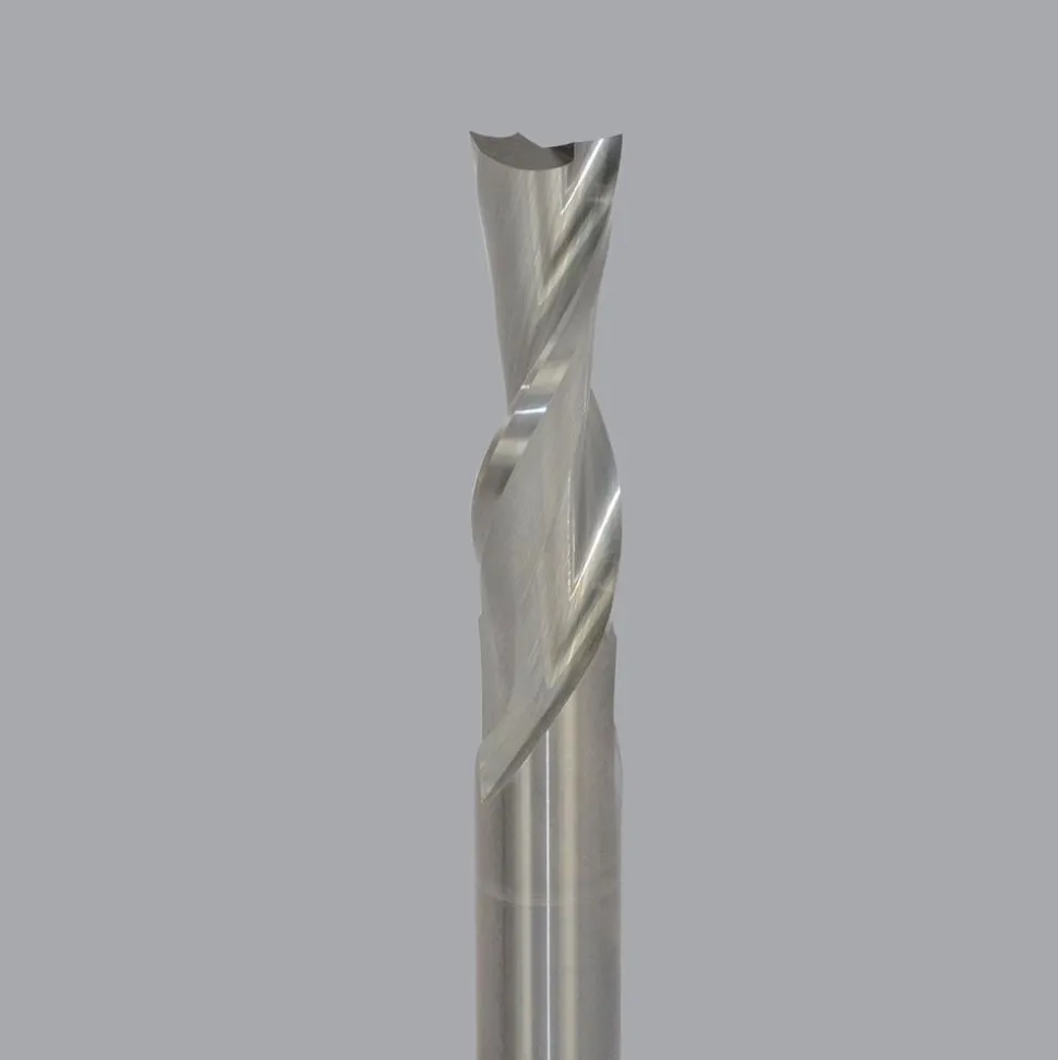 Spiral Router Bit: 1/2" Dia, 1-5/8" LOC, 1/2" Shank Dia, 2 Flute, Downcut