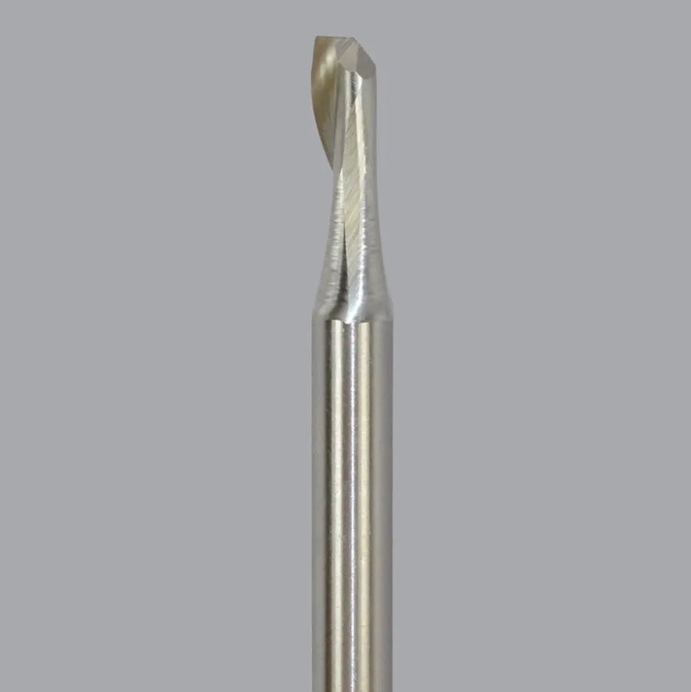 Spiral Router Bit: 1/4" Dia, 3/4" LOC, 1/4" Shank Dia, 1 Flute, Upcut