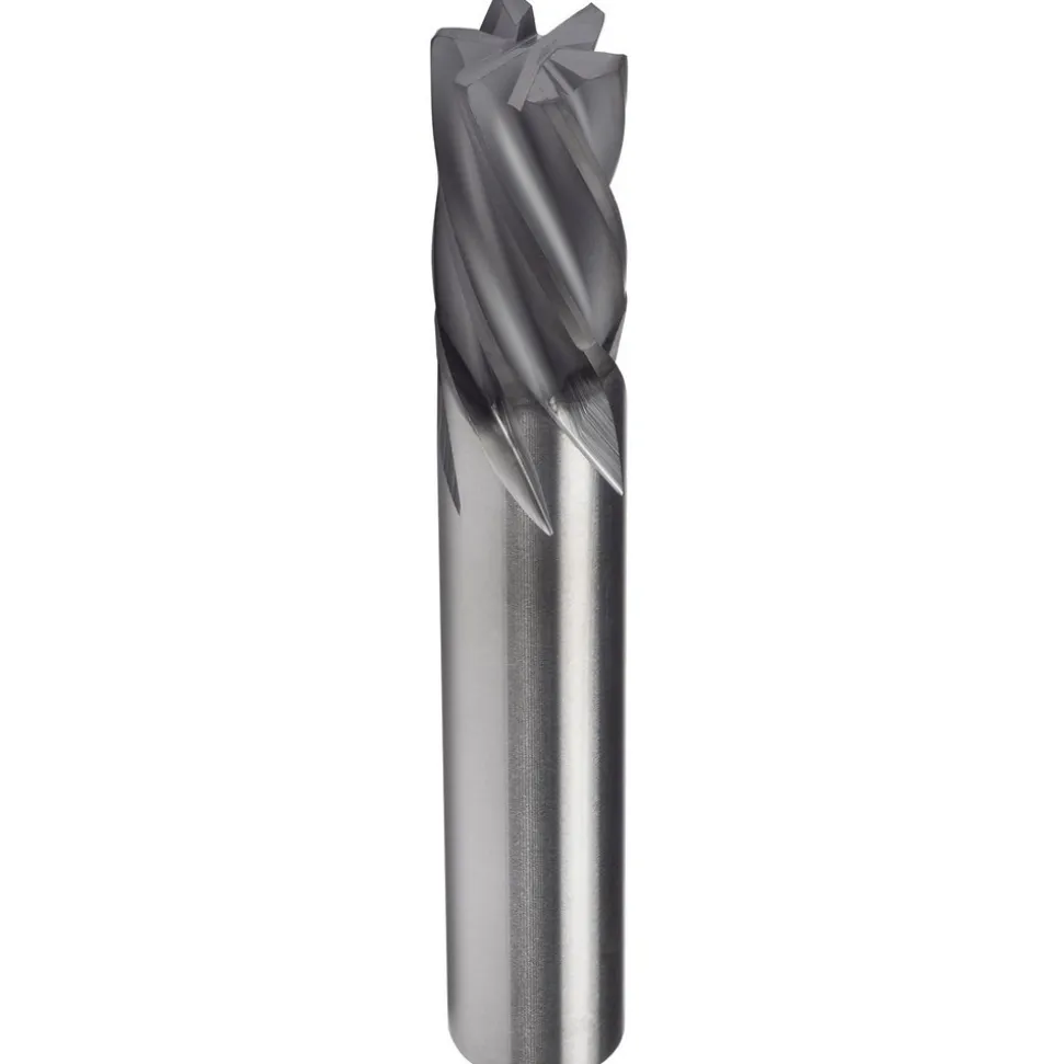 Spiral Router Bit: 1/4" Dia, 3/4" LOC, 1/4" Shank Dia, 6 Flute, Helical