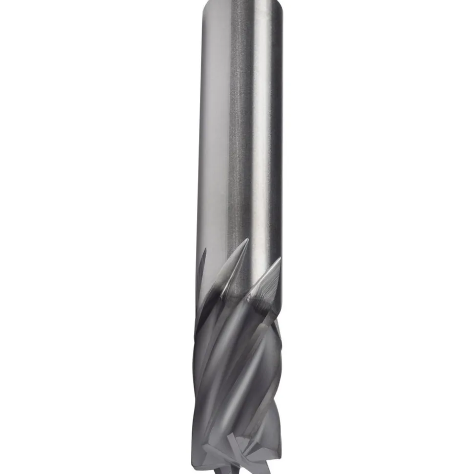 Spiral Router Bit: 1/4" Dia, 3/4" LOC, 1/4" Shank Dia, 6 Flute, Helical