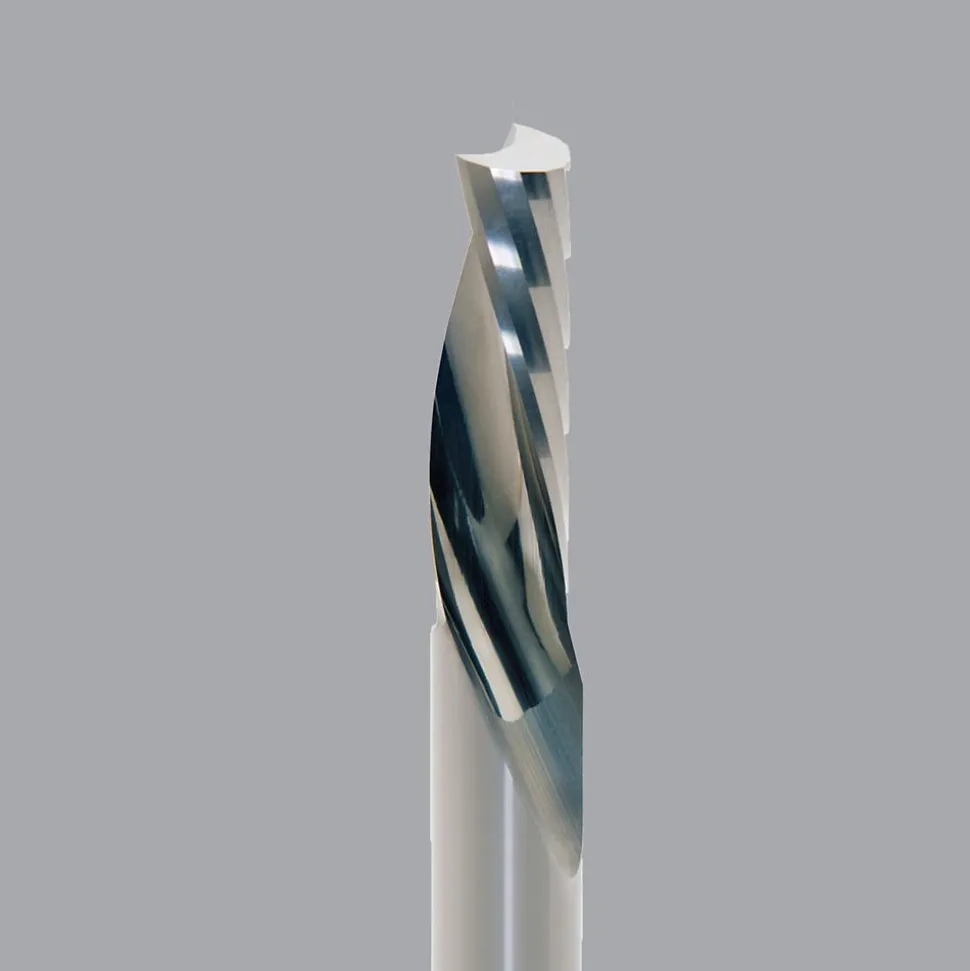 Spiral Router Bit: 3/16" Dia, 5/8" LOC, 3/16" Shank Dia, 1 Flute, Downcut