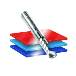 Spiral Router Bit: 1/2" Dia, 1-5/8" LOC, 1/2" Shank Dia, 1 Flute, Upcut