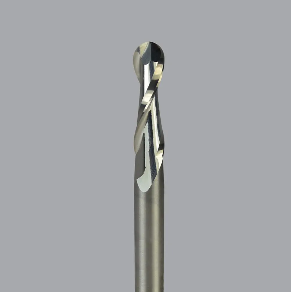 Spiral Router Bit: 1/4" Dia, 1/2" LOC, 1/4" Shank Dia, 2 Flute, Upcut