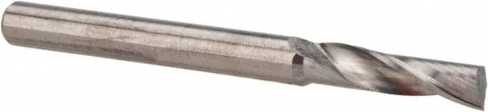 Spiral Router Bit: 1/8" Dia, 1/2" LOC, 1/8" Shank Dia, 1 Flute, Upcut