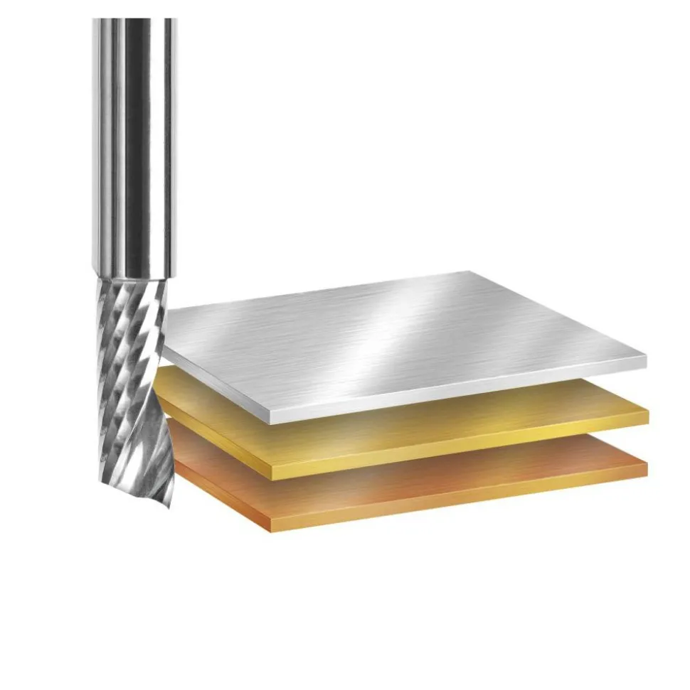 Spiral Router Bit: 4.76 mm Dia, 6.35 mm Shank Dia, 1 Flute, Upcut