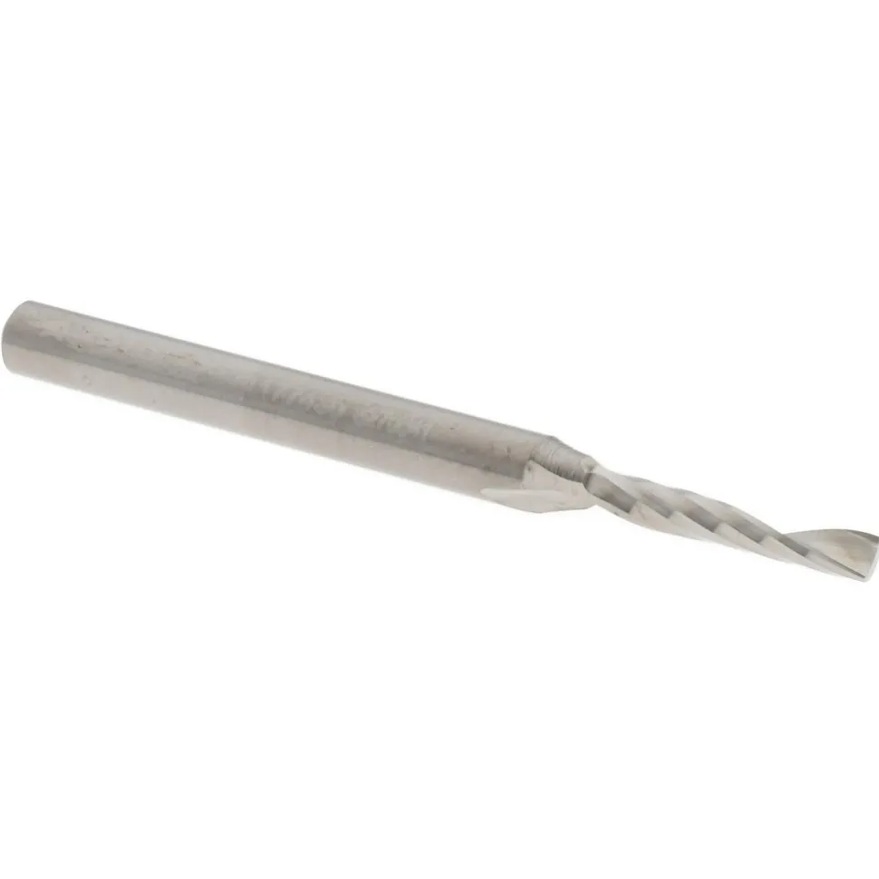 Spiral Router Bit: 2.00 mm Dia, 10.00 mm LOC, 3.00 mm Shank Dia, 1 Flute, Upcut