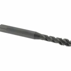 Spiral Flute Tap: M6x1, Metric Coarse, 3 Flute, Modified Bottoming Chamfer, 6H Class of Fit, Vanadium High-Speed Steel, Oxide Finish