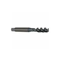 Spiral Flute Tap: 1/4-20, UNC, 3 Flute, Bottoming Chamfer, 2B Class of Fit, High-Speed Steel, Oxide Finish