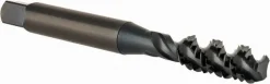 Spiral Flute Tap: 1/4-20, UNC, 3 Flute, Bottoming Chamfer, 2B Class of Fit, High-Speed Steel, Oxide Finish