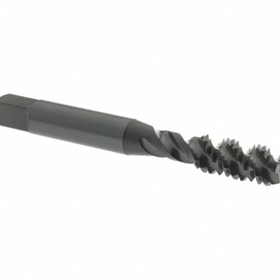Spiral Flute Tap: 5/16-18, UNC, 3 Flute, Bottoming Chamfer, 2B Class of Fit, High-Speed Steel, Oxide Finish