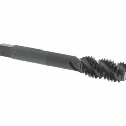 Spiral Flute Tap: 1/2-13, UNC, 3 Flute, Bottoming Chamfer, 2B Class of Fit, High-Speed Steel, Oxide Finish