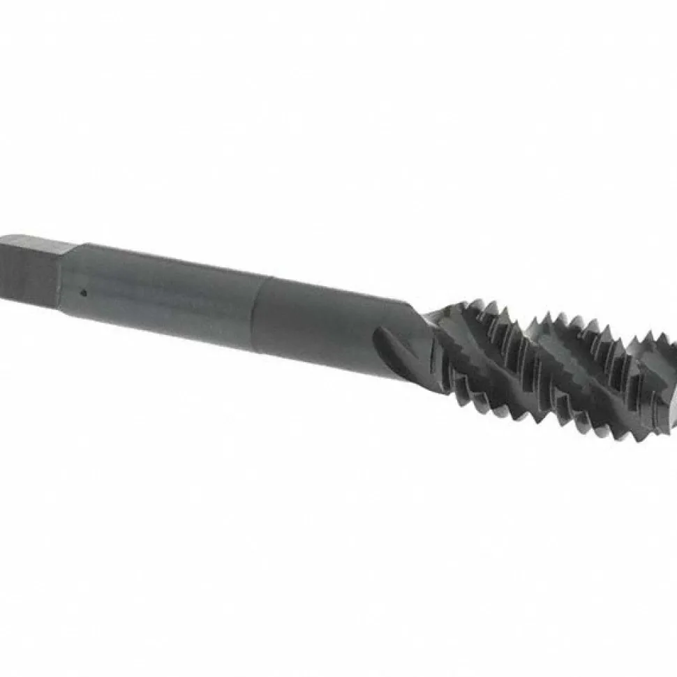Spiral Flute Tap: 1/2-13, UNC, 3 Flute, Bottoming Chamfer, 2B Class of Fit, High-Speed Steel, Oxide Finish