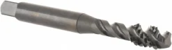 Spiral Flute Tap: 1/4-20, UNC, 3 Flute, Modified Bottoming Chamfer, 3B Class of Fit, Vanadium High-Speed Steel, Oxide Finish