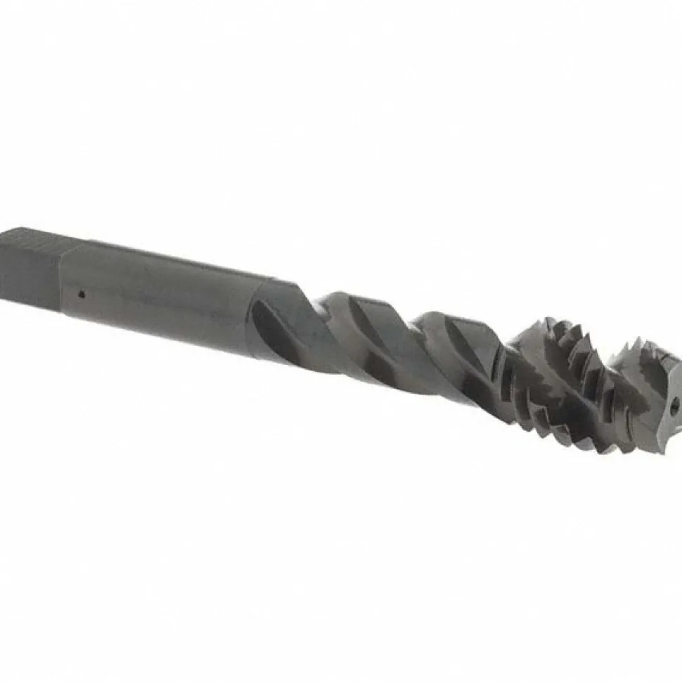 Spiral Flute Tap: 1/2-13, UNC, 3 Flute, Modified Bottoming Chamfer, 3B Class of Fit, Vanadium High-Speed Steel, Oxide Finish